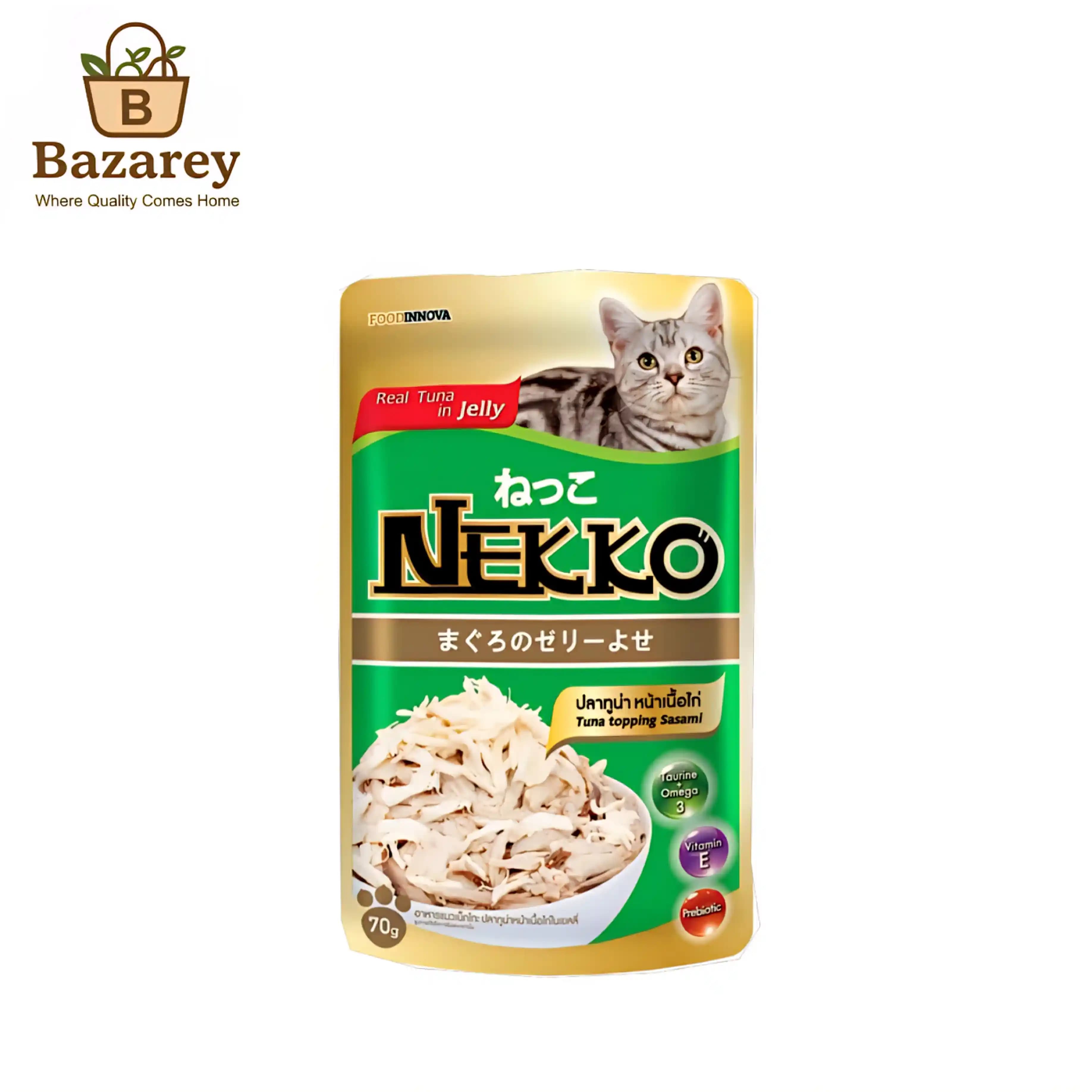 Nekko Cat Pouch Tuna Topping Sasami in Jelly - View 1