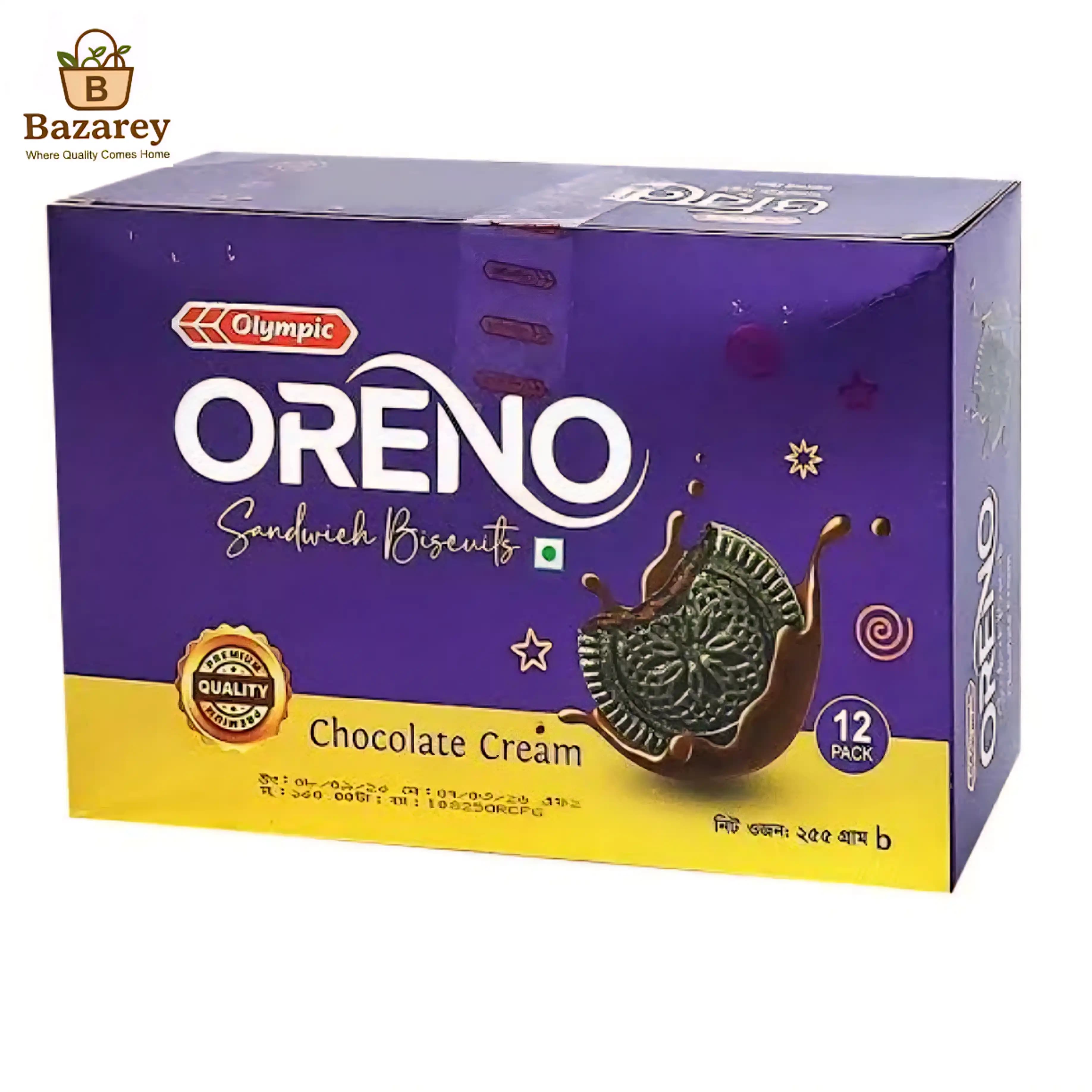 Olympic Oreno Chocolate cream Biscuits ( অলিম্পিক ওরেনো চকলেট ক্রিম বিস্কুট)  - View 1