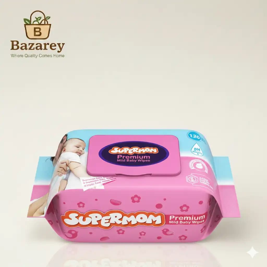 Supermom Premium Mild Baby Wipes (সুপার মম প্রিমিয়াম মাইল্ড বেবি  ওয়াইপস) 